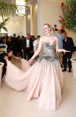 ELLE FANNING Leaves Hotel Martinez in Cannes 05/16/2023