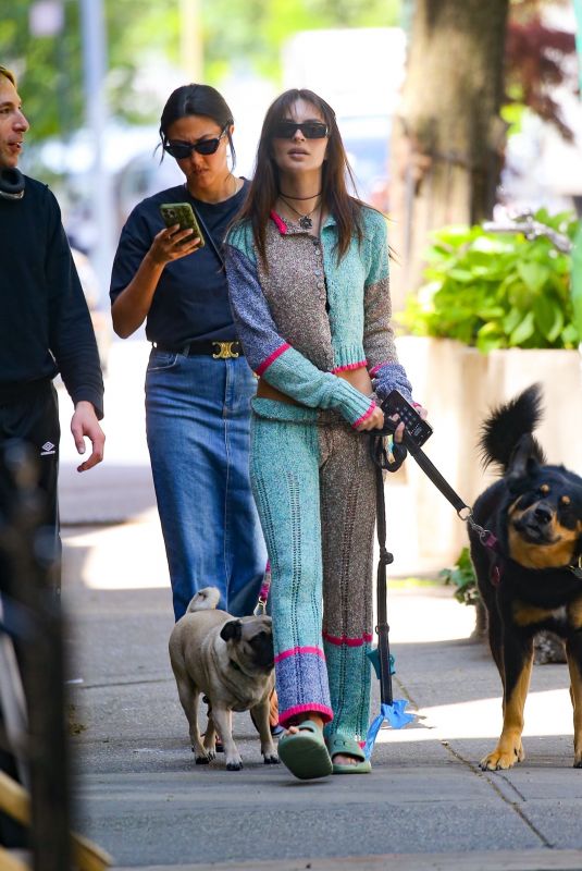 EMILY RATAJKOWSKI Out with Her Dog in New York 05/26/2023