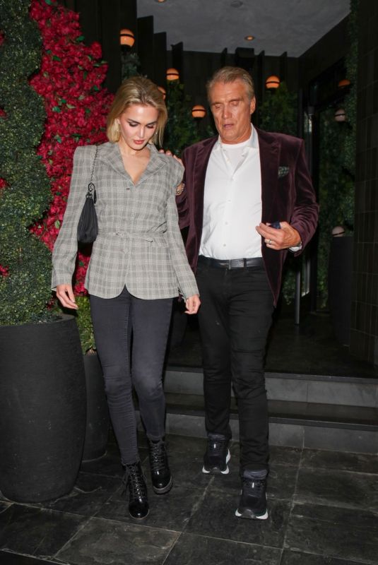 EMMA KROKDAL and Dolph Lundgren Out for Dinner at Catch Steak in West Hollywood 05/19/2023