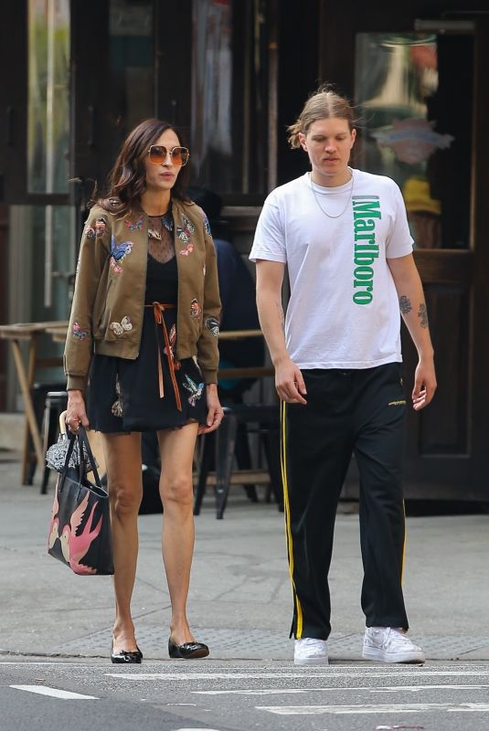 FAMKE JANSSEN Out with a Friend in New York 05/30/2023