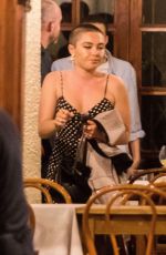FLORENCE PUGH at a Restaurant in Rome 05/23/2023