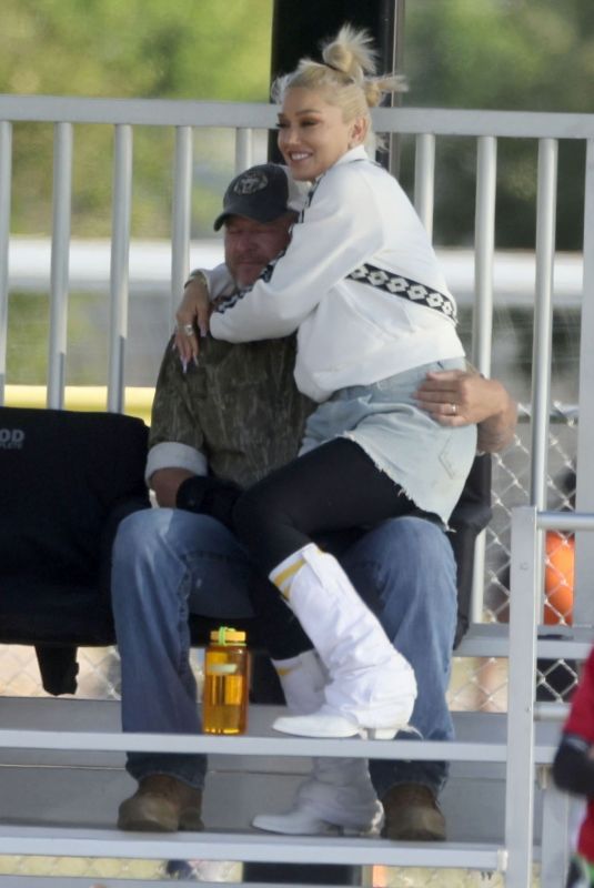 GWEN STEFANI and Blake Shelton at Her Son’s Football Game in Los Angeles 05/20/2023