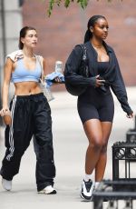 HAILEY BIEBER and JUSTINE SKYE Leaves Gotham Gym in New York 05/13/2023 
