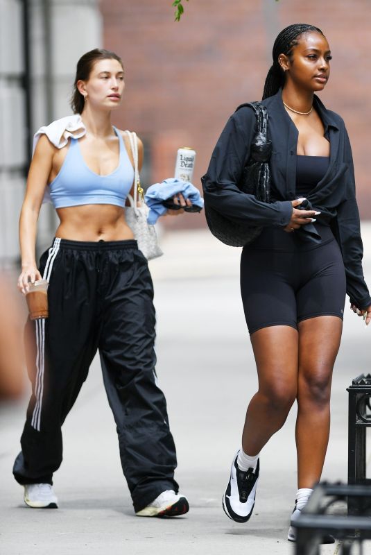 HAILEY BIEBER and JUSTINE SKYE Leaves Gotham Gym in New York 05/13/2023 