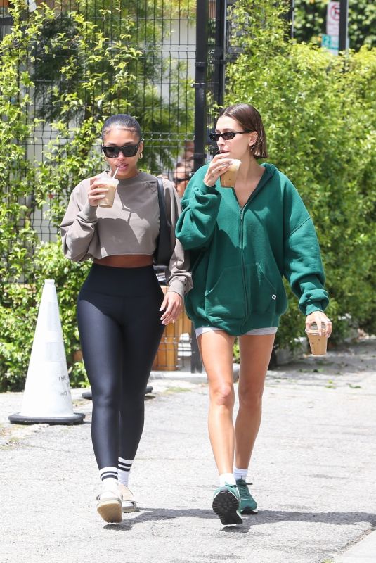 HAILEY BIEBER and LORI HARVEY Arrives at Community Goods Cafe in Los Angeles 05/05/2023