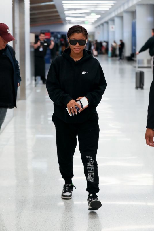 HALLE BAILEY Arrives at Airport in Los Angeles 05/20/2023