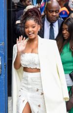 HALLE BAILEY Arrives at Good Morning America in New York 05/18/2023