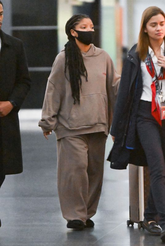 HALLE BAILEY Arrives at JFK Airport in New York 04/29/2023