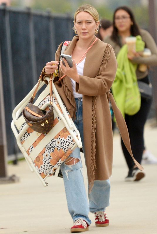 HILARY DUFF Arrives at Her Son