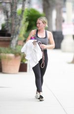 HILARY DUFF Leaves a Gym in Los Angeles 05/29/2023