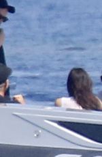 IRINA SHAYK at a Yacht in Sardagna 05/28/2023