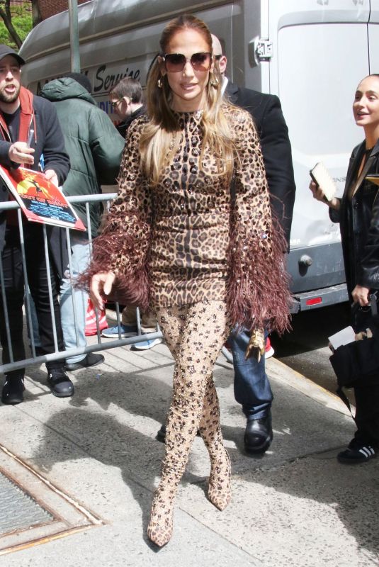 JENNIFER LOPEZ Arrives at Live with Kelly and Mark in New York 05/03/2023