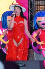KATY PERRY Performs at Fremont Street in Las Vegas 05/27/2023