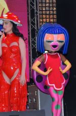 KATY PERRY Performs at Fremont Street in Las Vegas 05/27/2023