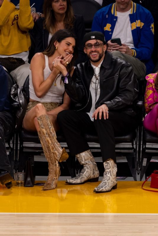 KENDALL JENNER and Bad Bunny at Lakers Game in Los Angeles 05/12/2023