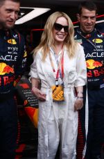 KYLIE MINOGUE at Red Bull Racing Garage After F1 Grand Prix of Monaco 05/28/2023