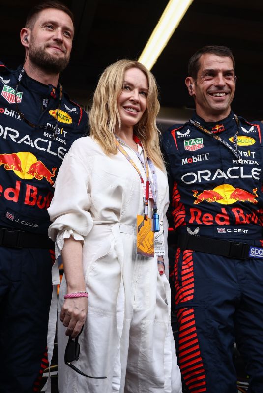 KYLIE MINOGUE at Red Bull Racing Garage After F1 Grand Prix of Monaco 05/28/2023