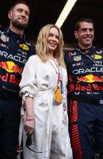 KYLIE MINOGUE in Red Bull Racing Garage at F1 Grand Prix of Monaco 05/28/2023