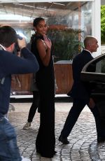 LAURA HARRIER Leaves Hotel Martinez in Cannes 05/17/2023