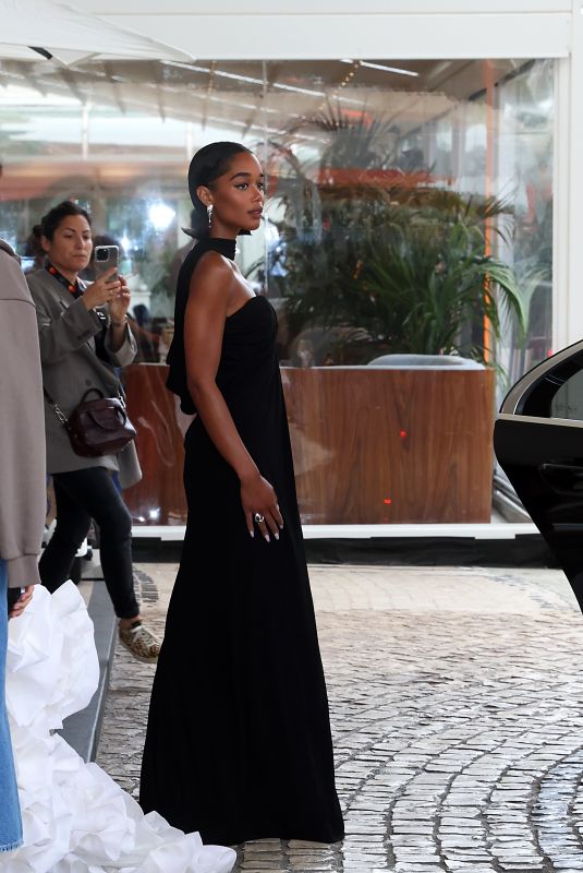LAURA HARRIER Leaves Hotel Martinez in Cannes 05/17/2023
