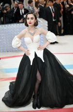 LILY COLLINS at 2023 Met Gala Celebrating Karl Lagerfeld: A Line of Beauty in New York 05/01/2023