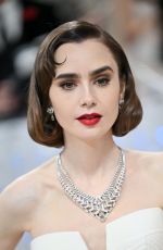 LILY COLLINS at 2023 Met Gala Celebrating Karl Lagerfeld: A Line of Beauty in New York 05/01/2023