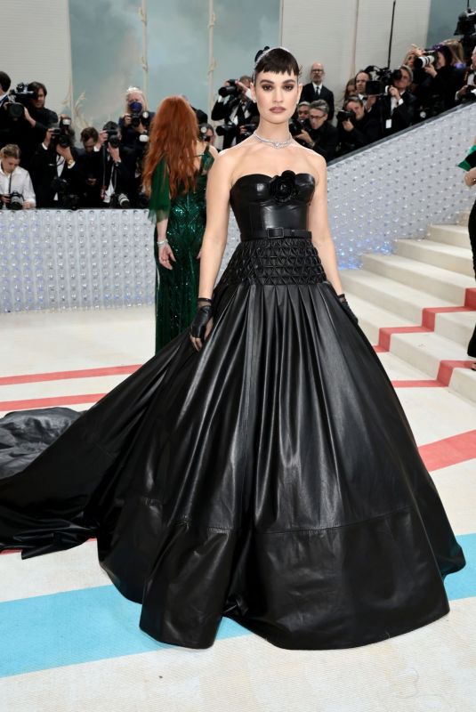LILY JAMES at 2023 Met Gala Celebrating Karl Lagerfeld: A Line of Beauty in New York 05/01/2023