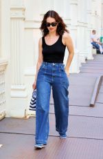 LILY JAMES in a Black Tank Top and Denim Out in New York 05/29/2023