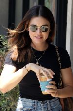 LUCY HALE at Alfred Coffee with a Friend in Los Angeles 05/22/2023