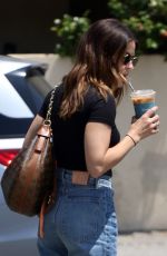 LUCY HALE at Alfred Coffee with a Friend in Los Angeles 05/22/2023
