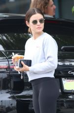 LUCY HALE Grabs a Drink from Bluestone Coffee in Los Angeles 05/14/2023