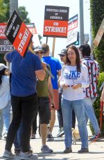 MADELEINE STOWE Supports WGA Strike at Paramount in Los Angeles 05/17/2023