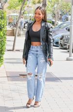 MALIKA HAQQ in Ripped Denim Out for Lunch at Il Fornio in Woodland Hills 05/05/2023