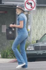 MALIN AKERMAN in Denim Overalls Out Shopping in Los Feliz 05/29/2023