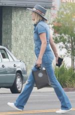 MALIN AKERMAN in Denim Overalls Out Shopping in Los Feliz 05/29/2023