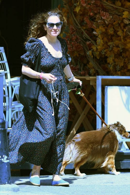 MARGARITA LEVIEVA Out with Her Dog in New York 05/08/2023