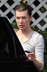 MILLA JOVOVICH Out Shopping at Bristol Farms in Los Angeles 05/03/2023
