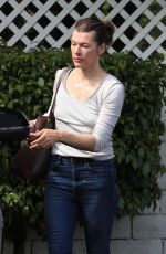 MILLA JOVOVICH Out Shopping at Bristol Farms in Los Angeles 05/03/2023