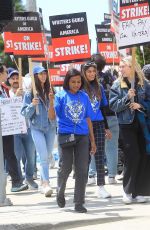 MINDU KALING Support WGA Strike Day 4 at Paramount Studios in Hollywood 05/05/2023