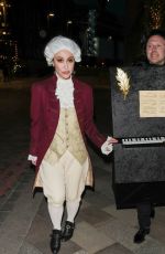 MYLEENE KLASS Dressed as Mozart Arrives at Leigh Francis Birthday Party in London 04/29/2023
