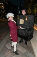 MYLEENE KLASS Dressed as Mozart Arrives at Leigh Francis Birthday Party in London 04/29/2023