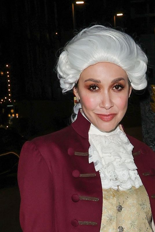 MYLEENE KLASS Dressed as Mozart Arrives at Leigh Francis Birthday Party in London 04/29/2023