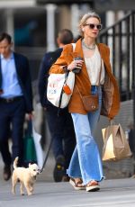 NAOMI WATTS Out Shopping with He Dog in New York 05/16/2023
