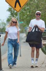 PAMELA ANDERSON in a Baggy Denim Out at Malibu Country Mart 05/19/2023