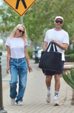 PAMELA ANDERSON in a Baggy Denim Out at Malibu Country Mart 05/19/2023
