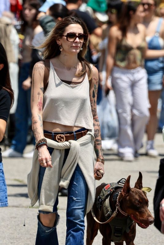 PARIS JACKSON Out with her Dog at Melrose & Fairfax Flea Market in Los Angeles 05/21/2023