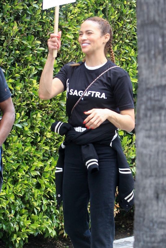 PAULA PATTON Shows Her Support at WGA Strike at Paramount Studios in Los Angeles 05/10/2023