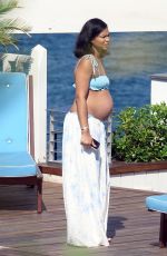 Pregnant CHANEL IMAN in Bikini on Vacation in Capri 05/27/2023