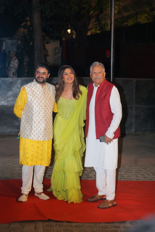 PRIYANKA CHOPRA Arrives at Engagement Ceremony of Her Cousin Parineeti Chopra in Mumbai 05/12/2023