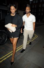 ROCHELLE HUMES Arrives at Chiltern Firehouse in London 05/12/2023